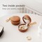 Ring holder Keychain for jewelry,Portable Mini Gym Travel Jewelry StorageCase for Earrings, Rings, Necklaces Man and Women (Brown) Style A